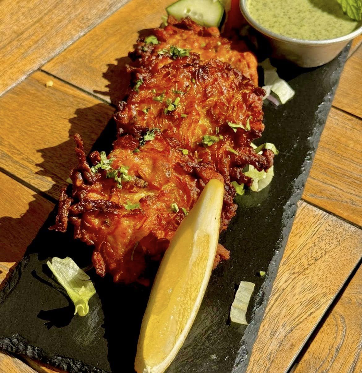 A signature dish from the Oscars kitchen on slate
